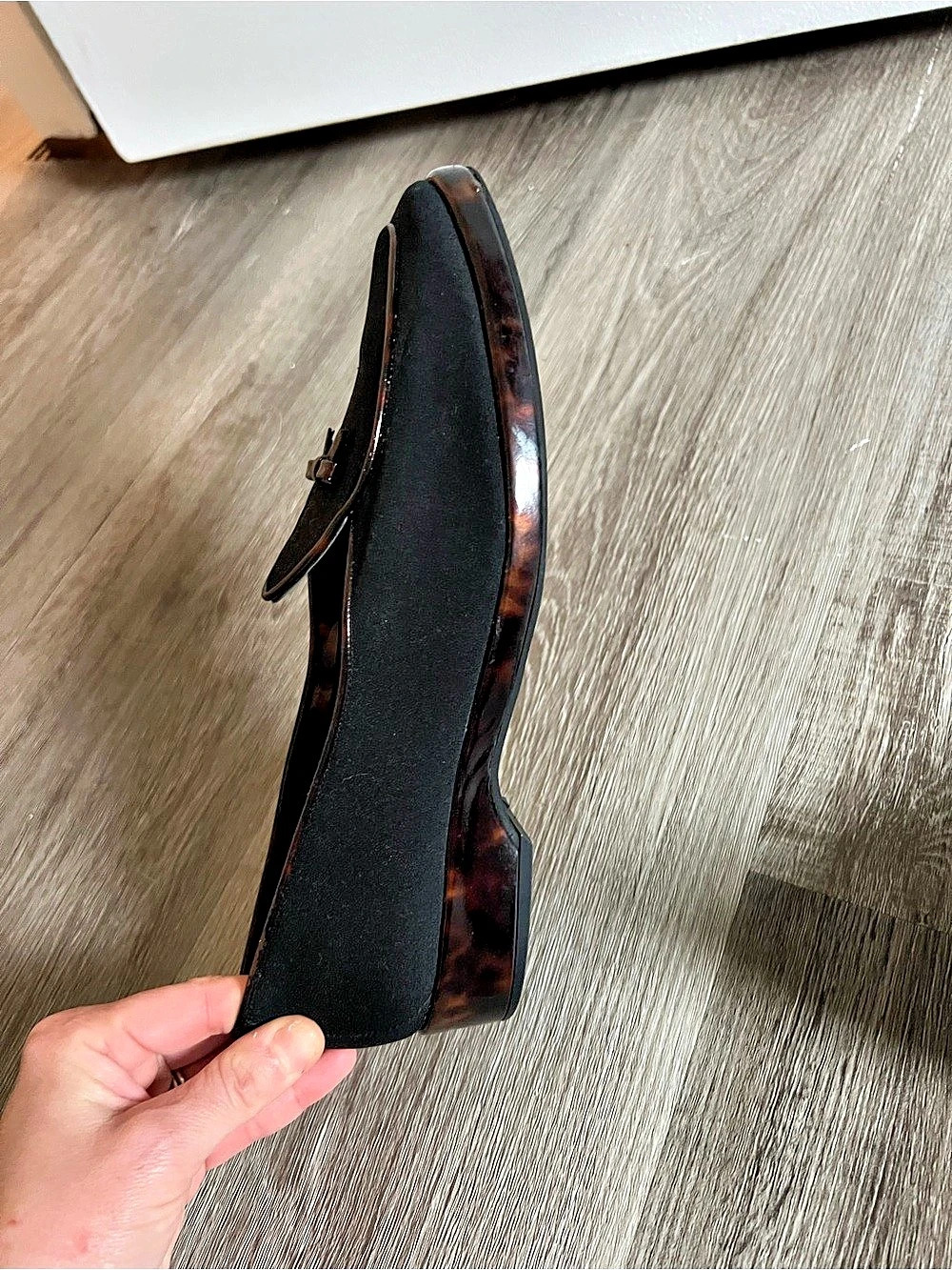 Stuart Weitzman Black & Brown Heeled Loafers - Picture 4 of 9